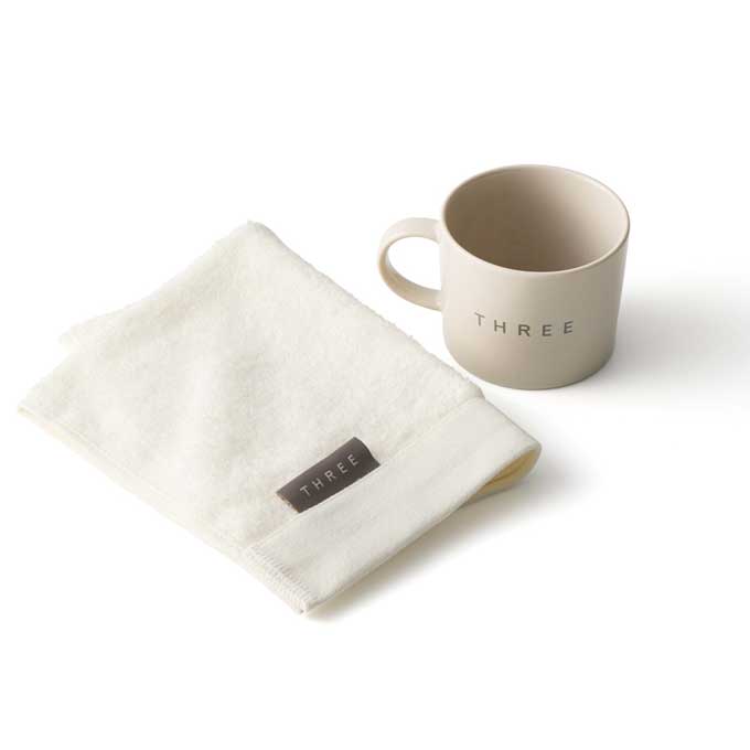 THREE マグ & ハンドタオル セット